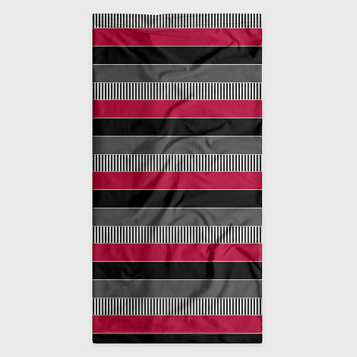 Бандана Красно-черный полосатый современный узор / 3D-принт – фото 3