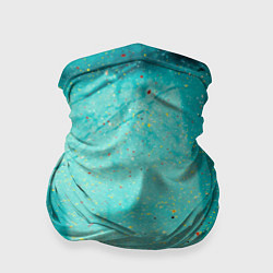 Бандана-труба Сине-зелёный туман и мазки красок, цвет: 3D-принт
