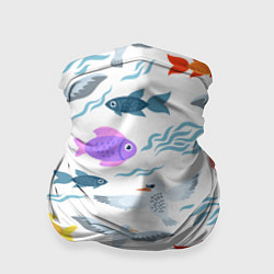 Бандана-труба Рыбки и чайки, цвет: 3D-принт