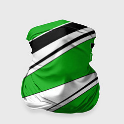 Бандана-труба Абстрактный узор черно зеленый с белым, цвет: 3D-принт