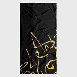 Бандана-труба Золотая каллиграфия на черном фоне, цвет: 3D-принт — фото 2