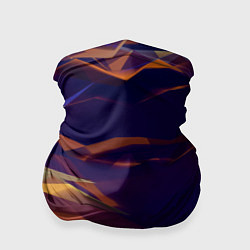 Бандана-труба Бриллиантовые синие и оранжевые волны, цвет: 3D-принт