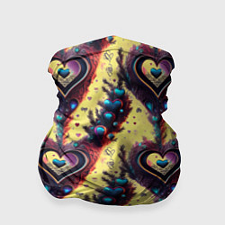 Бандана-труба Паттерн яркие сердца, цвет: 3D-принт