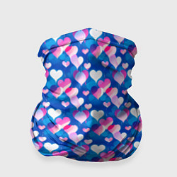 Бандана-труба Узор из сердечек, цвет: 3D-принт