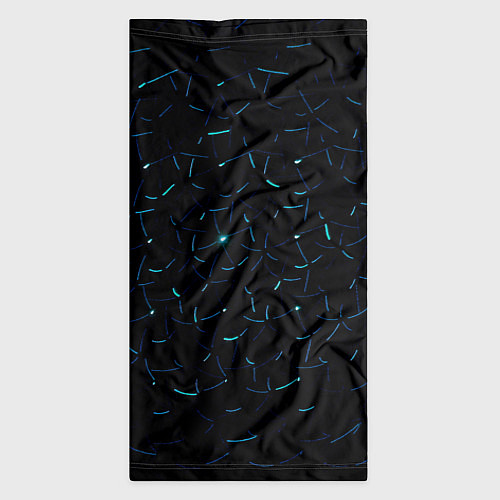 Бандана Абстрактные неоновые светло-синие линии шара / 3D-принт – фото 3