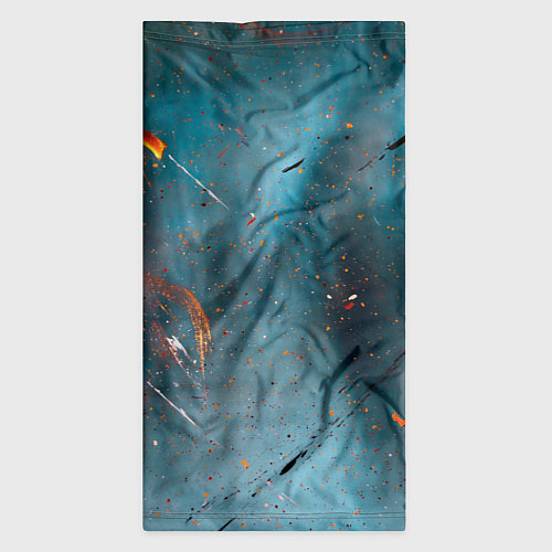 Бандана Абстрактный синий туман, силуэты и краски / 3D-принт – фото 3