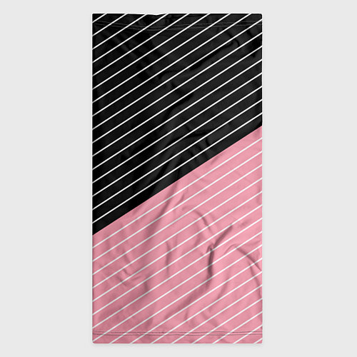 Бандана Узор в черную и розовую полоску / 3D-принт – фото 3