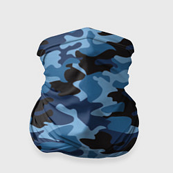 Бандана-труба Сине-черный камуфляж, цвет: 3D-принт