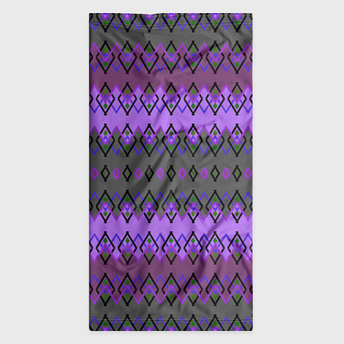 Бандана Серо-фиолетовый этнический геометрический узор / 3D-принт – фото 3