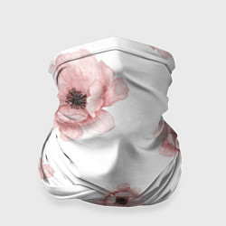 Бандана-труба Цветок сакуры на белом фоне, цвет: 3D-принт