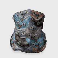 Бандана-труба Паттерн с котиками, цвет: 3D-принт