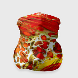 Бандана-труба Брызги краски - красные, оранжевые разводы, цвет: 3D-принт