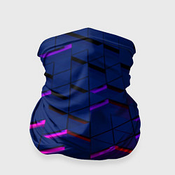 Бандана-труба Неоновые треугольники с подсветкой, цвет: 3D-принт