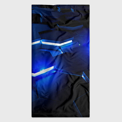 Бандана Металлические соты с синей подсветкой / 3D-принт – фото 3