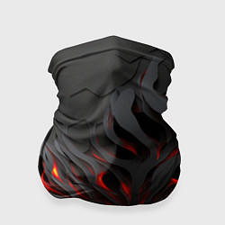 Бандана-труба Объемное черное пламя, цвет: 3D-принт