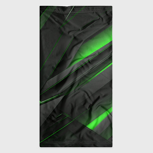 Бандана Черно-зеленые объемные полосы / 3D-принт – фото 3