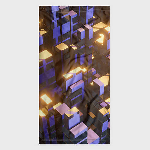 Бандана Фиолетовые и светящиеся кубы / 3D-принт – фото 3