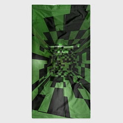 Бандана-труба Чёрно-зелёный геометрический коридор, цвет: 3D-принт — фото 2
