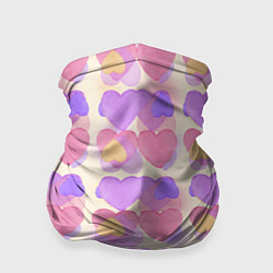Бандана-труба Нежные сердечки, цвет: 3D-принт