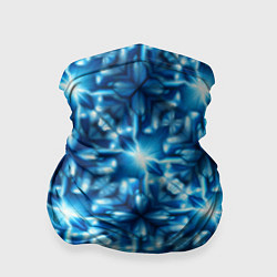 Бандана-труба Светящиеся голубые цветы, цвет: 3D-принт