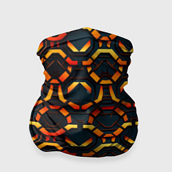 Бандана-труба Абстракция оранжевые узоры, цвет: 3D-принт