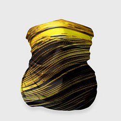 Бандана-труба Золотистые волны на черном, цвет: 3D-принт