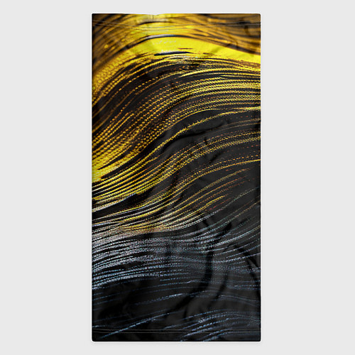 Бандана Золотистые волны на черном / 3D-принт – фото 3