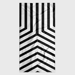 Бандана-труба Черно-белые полосы в узоре, цвет: 3D-принт — фото 2