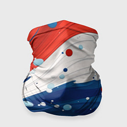 Бандана-труба Брызги красок в цветах флага РФ, цвет: 3D-принт