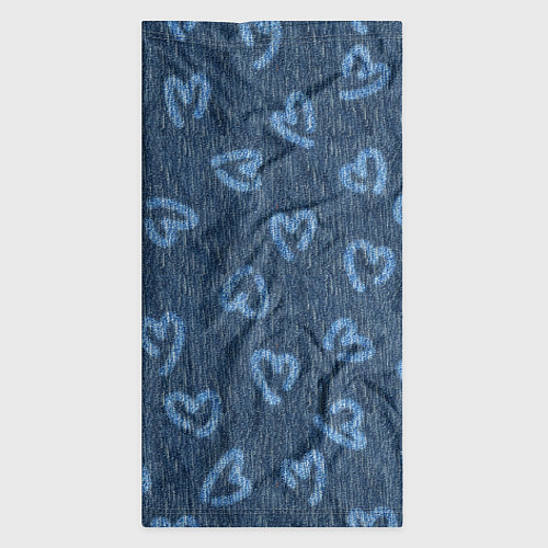 Бандана Hearts on denim / 3D-принт – фото 3