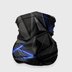 Бандана-труба Неоновое синее свечение на черном, цвет: 3D-принт