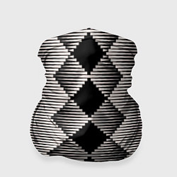 Бандана-труба Черные бежевые ромбы, цвет: 3D-принт
