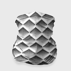 Бандана-труба Ромбы из черных треугольников, цвет: 3D-принт