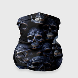 Бандана-труба Черные металлические черепа, цвет: 3D-принт