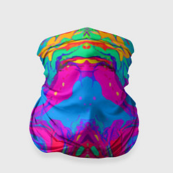 Бандана-труба Красочная зеркальная абстракция - мода - нейросеть, цвет: 3D-принт