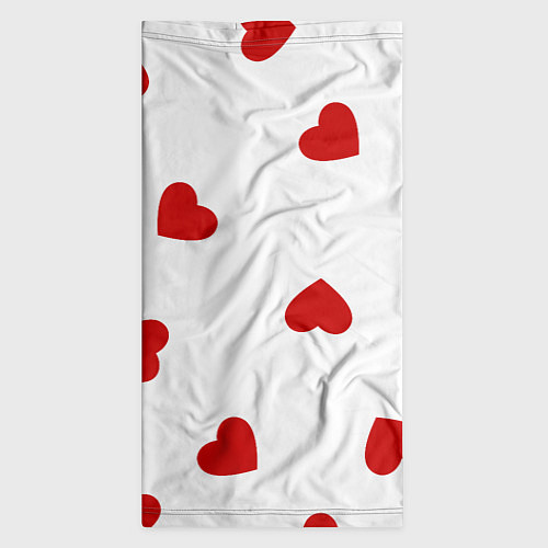 Бандана Красные сердечки на белом / 3D-принт – фото 3