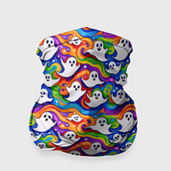 Бандана-труба Веселые привидения на красочном фоне, цвет: 3D-принт