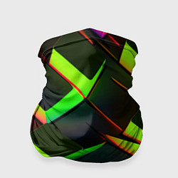 Бандана-труба Зеленые неоновые плитки, цвет: 3D-принт