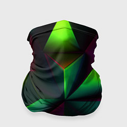 Бандана-труба Зеленый калейдоскоп абстракция, цвет: 3D-принт