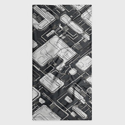 Бандана-труба Полосы Чёрно-белые киберпанк, цвет: 3D-принт — фото 2