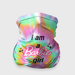 Бандана-труба I am a Barbie girl - кислотный тай-дай, цвет: 3D-принт