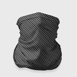 Бандана-труба Чёрный с белыми полосами, цвет: 3D-принт