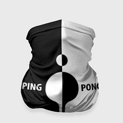 Бандана-труба Ping-Pong черно-белое, цвет: 3D-принт