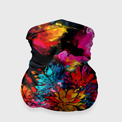Бандана-труба Краски и цветы, цвет: 3D-принт