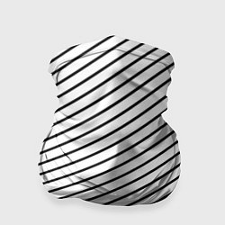Бандана-труба Черно-белые полосы паттерн, цвет: 3D-принт