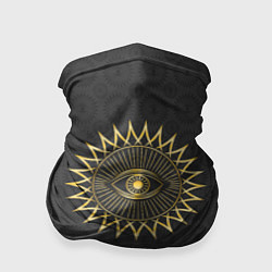 Бандана-труба Человеческий глаз и абстрактные лучи золотого цвет, цвет: 3D-принт