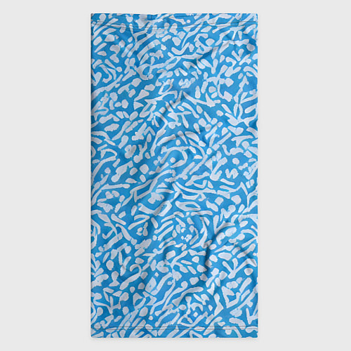 Бандана Белые узоры на синем фоне / 3D-принт – фото 3