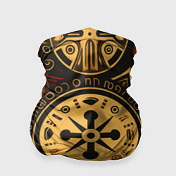Бандана-труба Узор в славянском стиле на тёмном фоне, цвет: 3D-принт