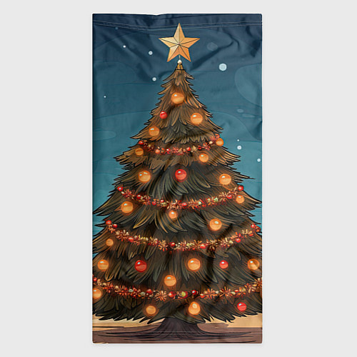 Бандана Новогодняя елка с желтыми шарами / 3D-принт – фото 3