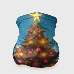 Бандана-труба Новогодняя наряженная елка, цвет: 3D-принт
